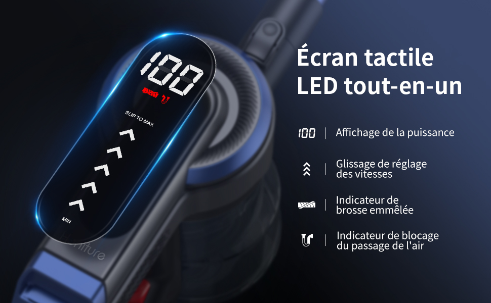 Aspirador inalámbrico, aspiradoras escobas 21 kpa aspirador escoba inalámbrica con pantalla LED inteligente