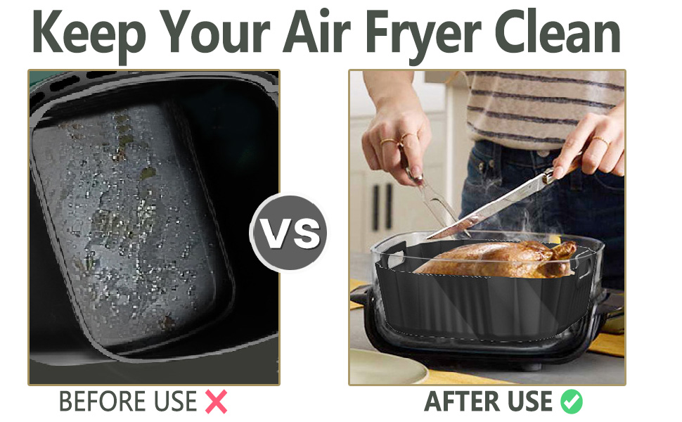 Silicone Air Fryer Liners for Ninja Crispi FN101GY/FN101SG  Ninja Air Fryer Basket