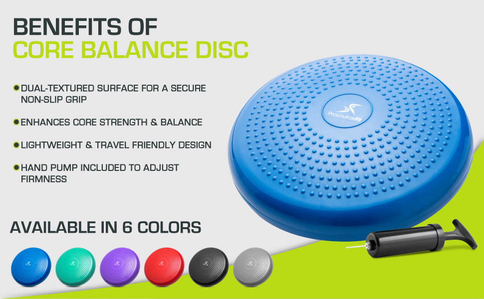ProsourceFit Core Balance Disc Trainer, 14” Diameter with Pump for