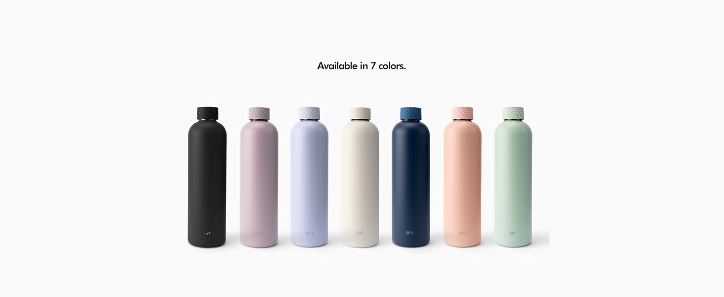 KIVY Stainless Steel Insulated Water Bottle 16oz Leak Proof BPAFree Metal Water