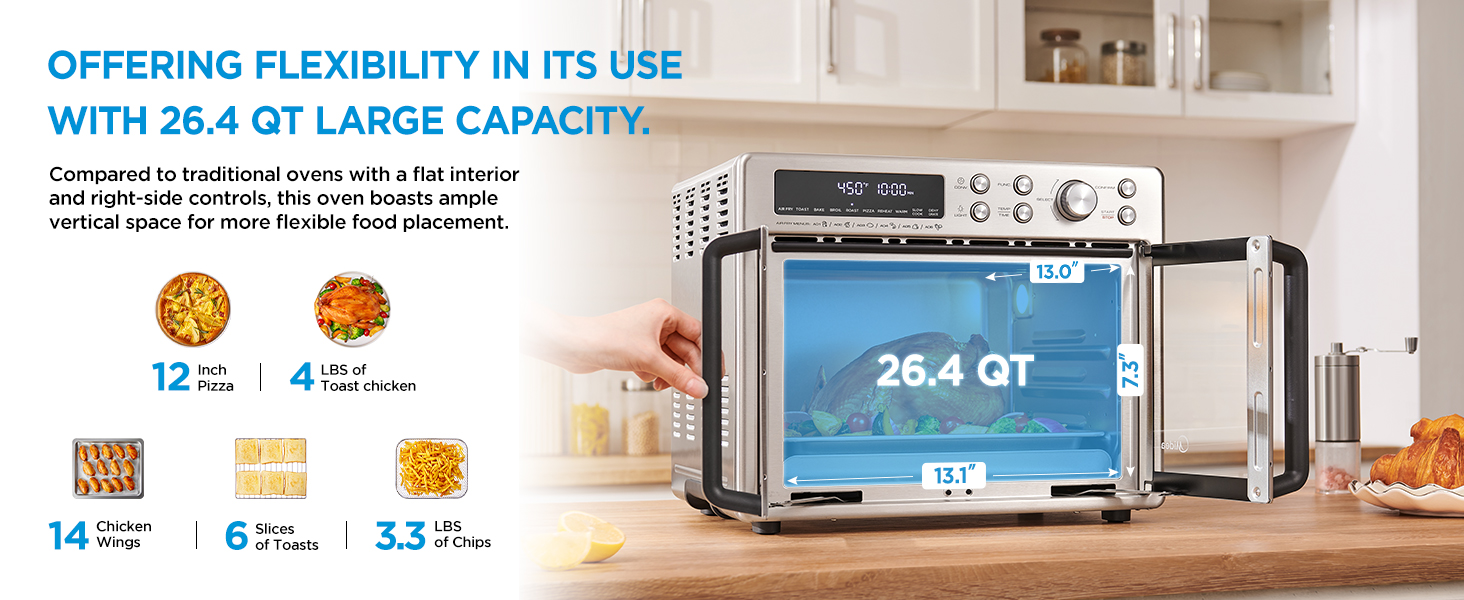 Large Capacity: 26.4 QT