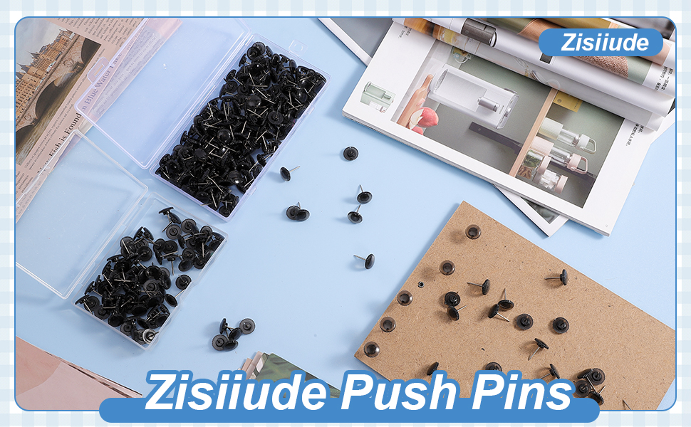 100 PCS Black Push Pins,Plastic Thumb Tacks for Wall