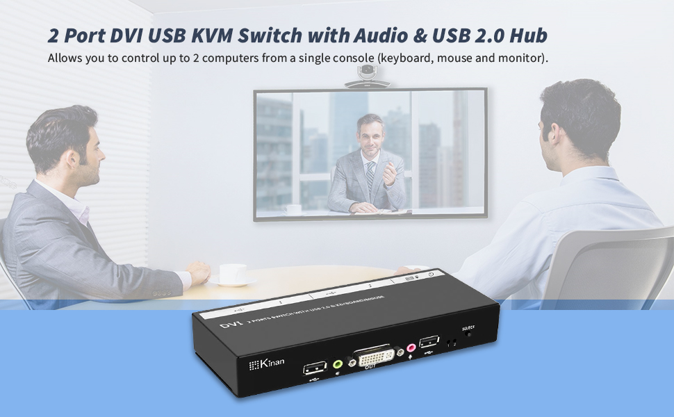 2 Port DVI USB KVM Switch