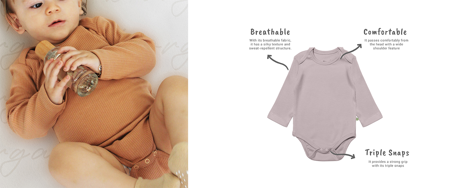 Baby Bodysuits Vests I Long Sleeve Cotton Bodysuit