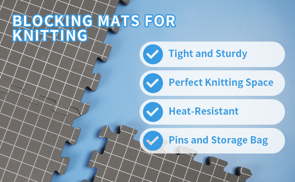 Ktondic 9 Pack Blocking Mats for Knitting, Extra Thick