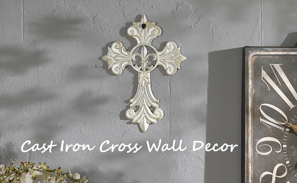 Cast Iron Wall Cross, 11.89"H Decorative Crosses for The