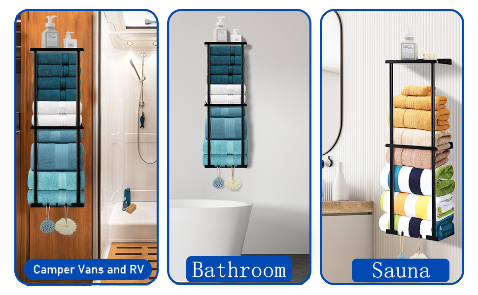 Towel Rack for Bathroom Wall Mounted Towel Rack No Punch 3Tier Bath