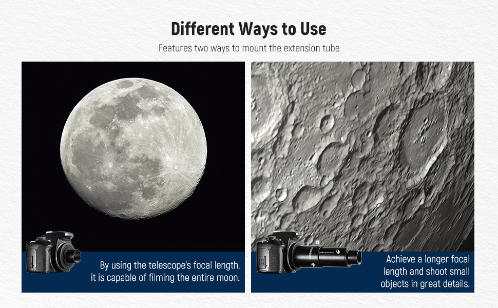 NEEWER 1.25” Variable Telescope Camera Adapter & 1.25" Extension Tube