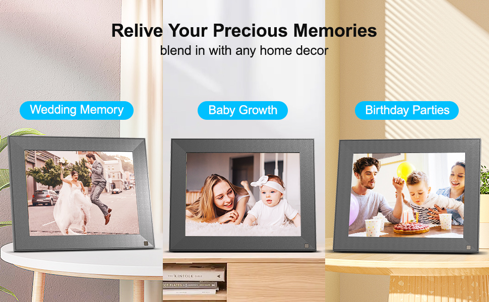 FULLJA Digital Picture Frame 9inch Smart WiFi Digital