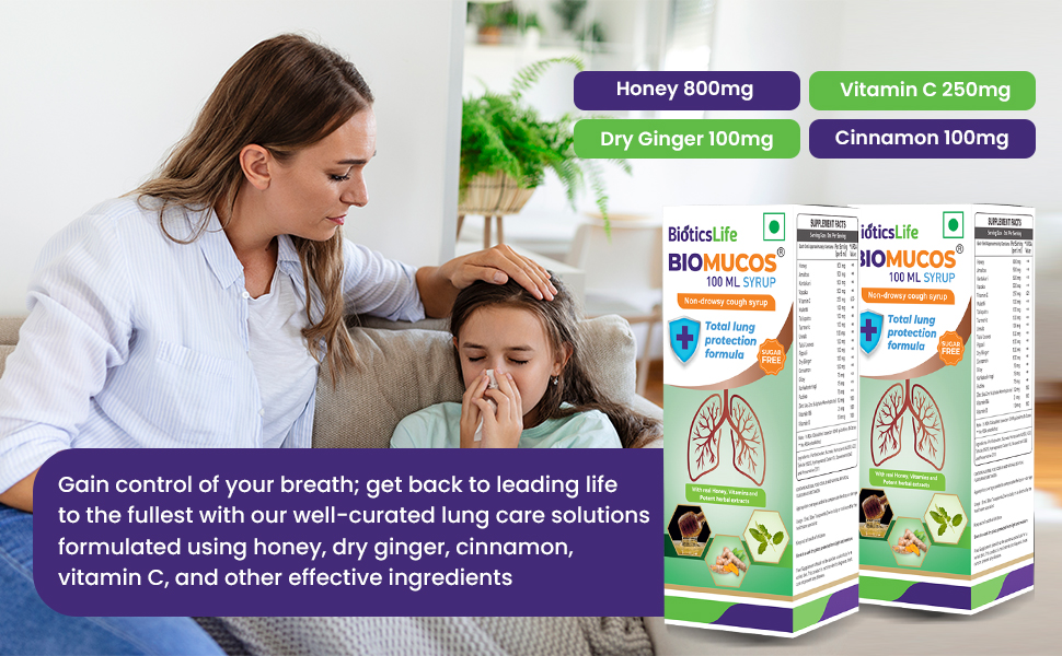 Buy BIOTICSLIFE Biomucos Syrup, Natural and Non Drowsy Cough Syrup