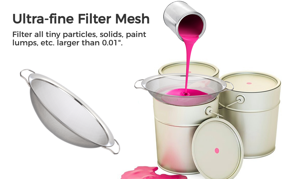 2PCS Paint Strainers, 11.4” Stainless Steel Paint Strainer Meshes