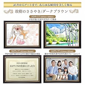 Amazon.co.jp: 【国産高級木製額縁】A4サイズ対応 縦横OK