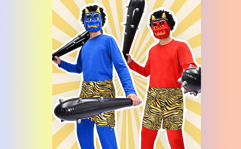  節分 コスプレ 鬼 衣装 節分 鬼 衣装 赤鬼 青鬼 豆まき オニ退治 鬼のお面 鬼コスプレ リアル鬼 メンズ 鬼お面 虎腰巻き おに 