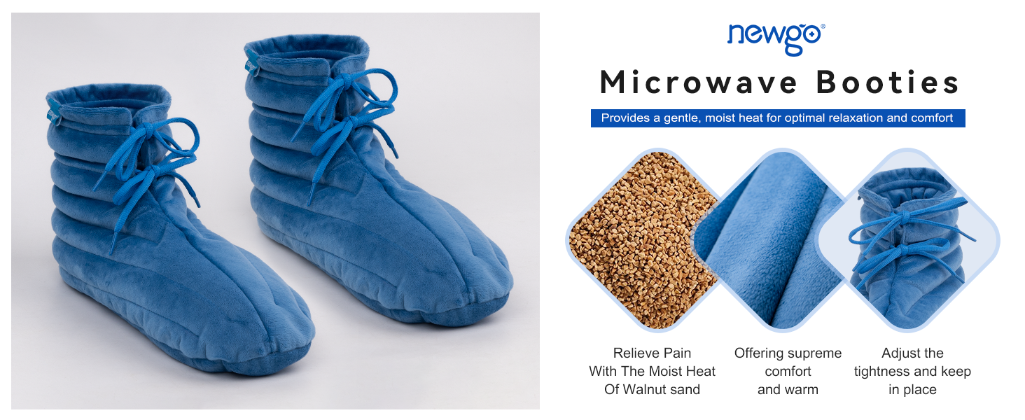 NEWGO Microwave Heating Pad for Foot, Microwavable Foot Booties, Feet