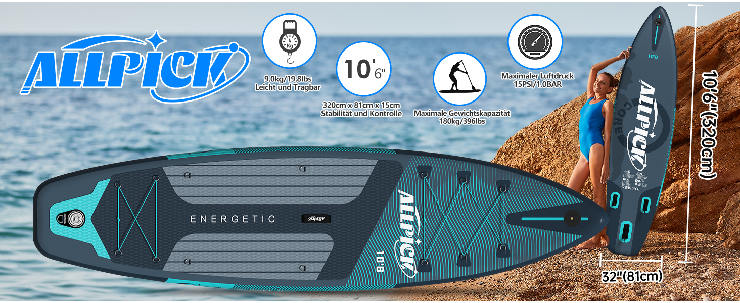 Stand Up Paddling Board size