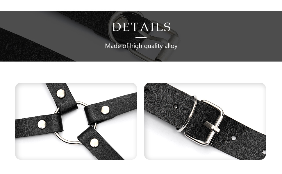 BODIY Leather Harness Belt Black Chest Harness Goth Fashion