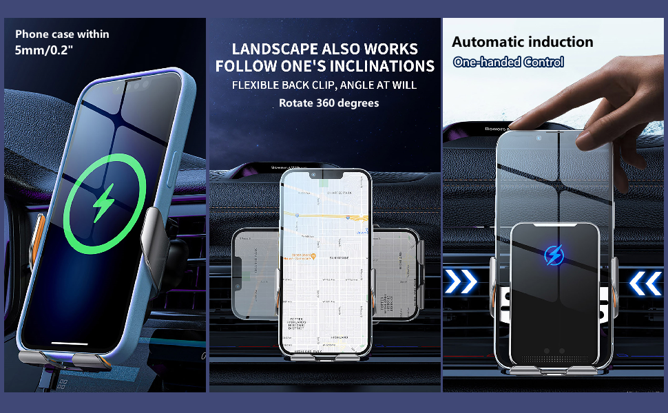 Wireless Car Charger15W Fast in Car Wireless Charger Automatic Sensor