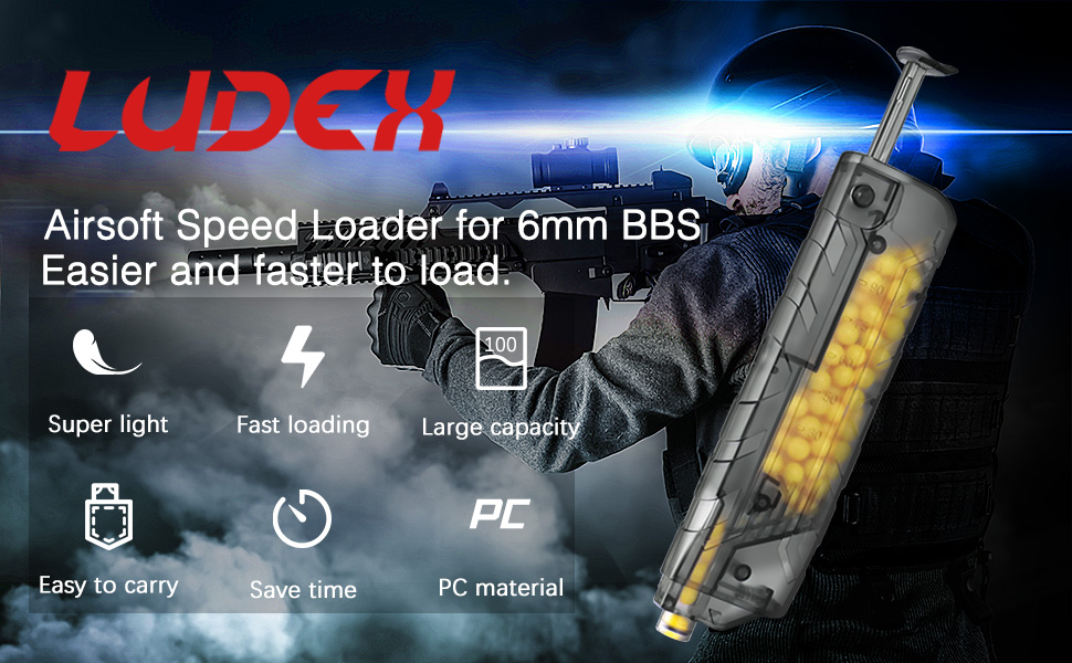 Ludex Airsoft BB Speed Loader for 6mm bb Pellets 100 Rounds Capacity
