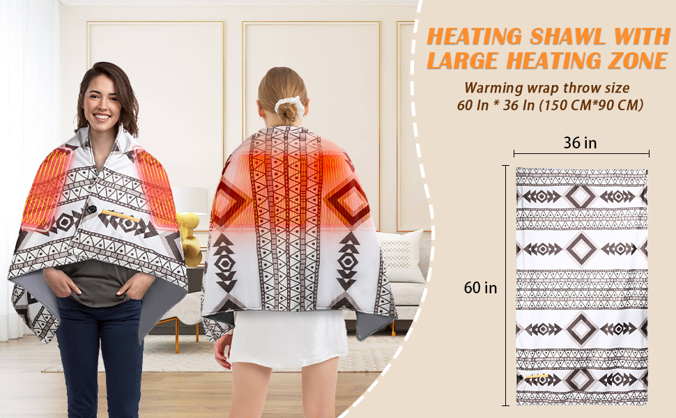 LINGSFIRE Heated Shawl Wraps For Women, Portable USB Heated