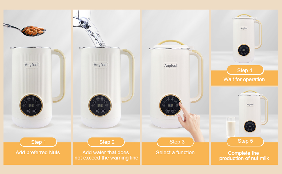 Anyfeel Nut Milk Maker, 20oz Nut/Oat/Almond/Soya/Vegan