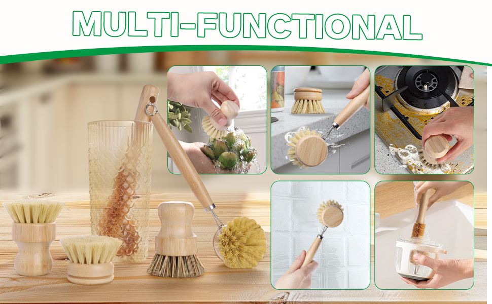 Multi-funchtional dish brush set