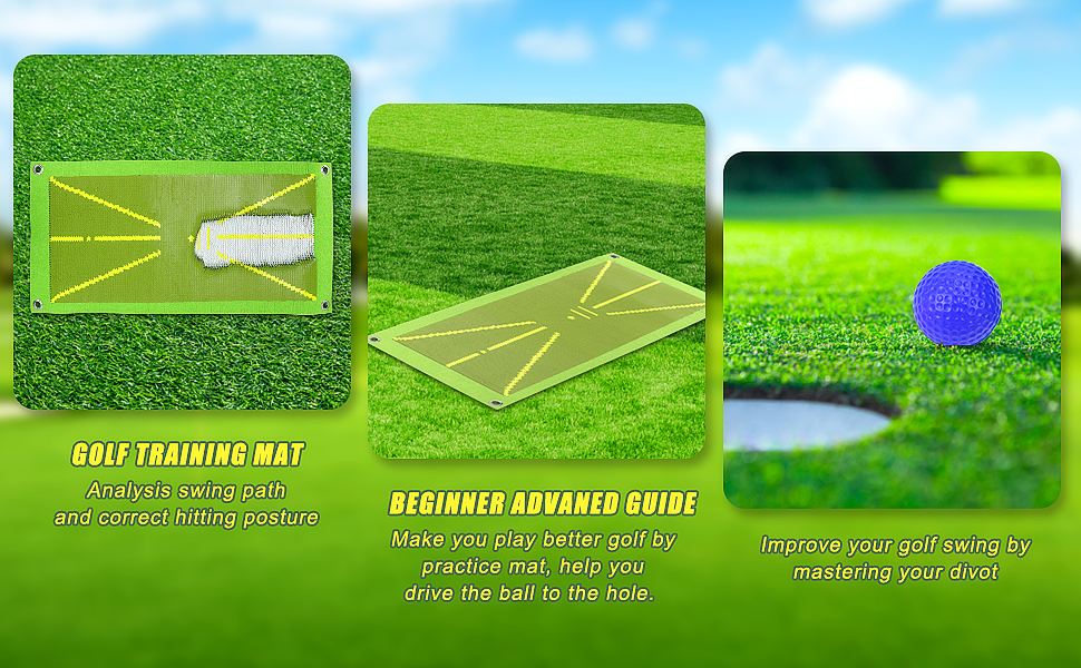 Golf Training Mat for Swing Detection, Homgaty Golf Swing Training Mat