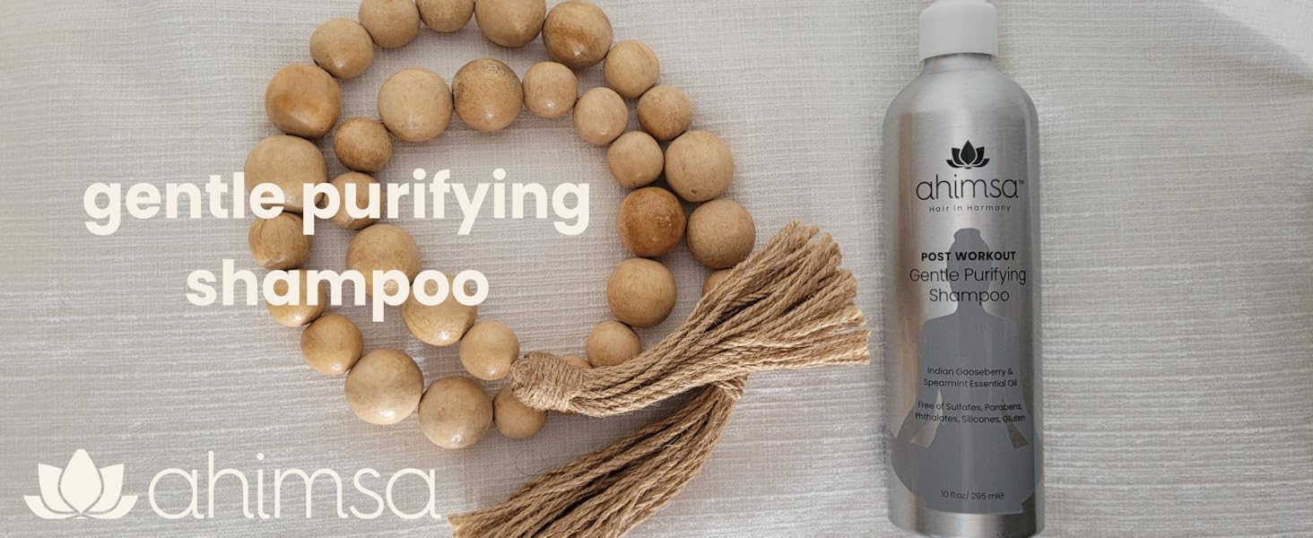 ahimsa gentle purifying shampoo clean natural safe willow bark remove buildup