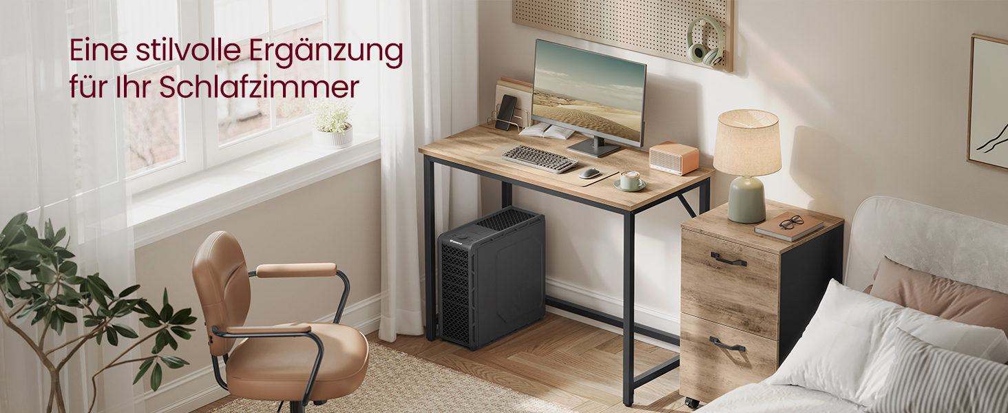 Písací stôl Kancelársky stôl 100 x 50 x 76 cm, ťavia hnedá, čierna farba