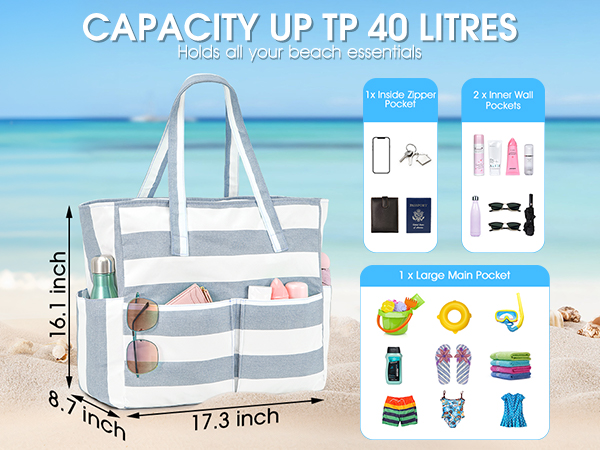 Amazon.com | oscaurt Beach Bags for Women Large Waterproof
