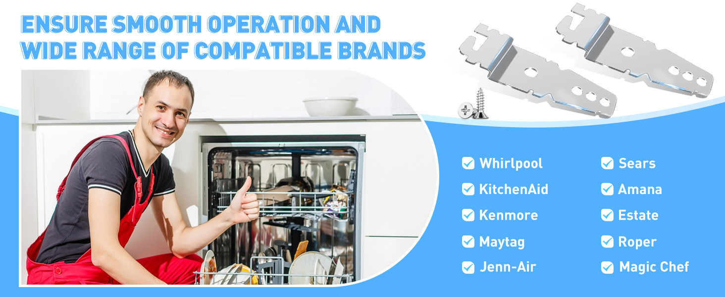 Undercounter Dishwasher Mounting Bracket Clips Compatible