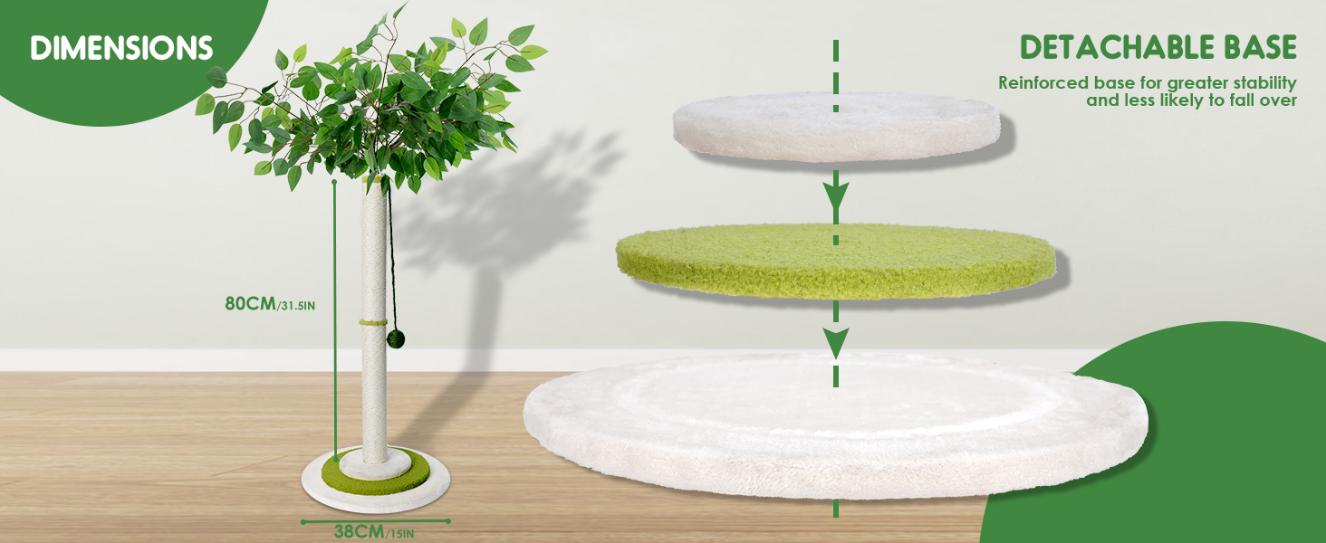 ZNM Cat Scratching Post Tree, 80cm Tall Cats Scratch Post with Premium