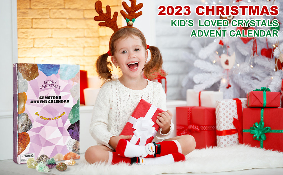 Crystals Advent Calendar 2024 for Kids, 24 Days Christmas