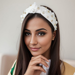 white pearl headband