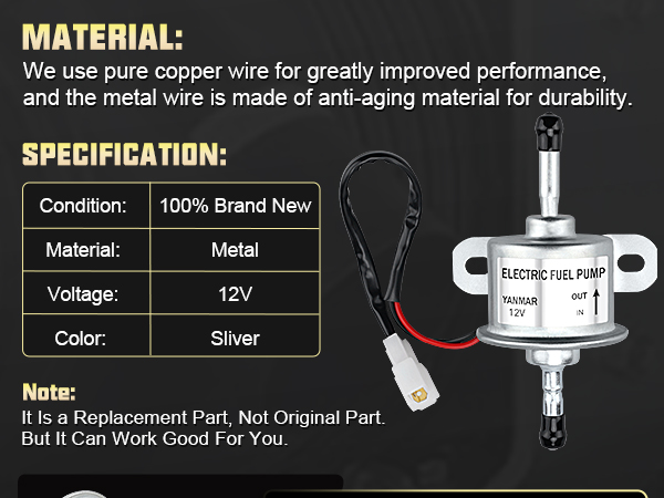 Amazon.com: 12V Electric Fuel Feed Pump 129612-52100