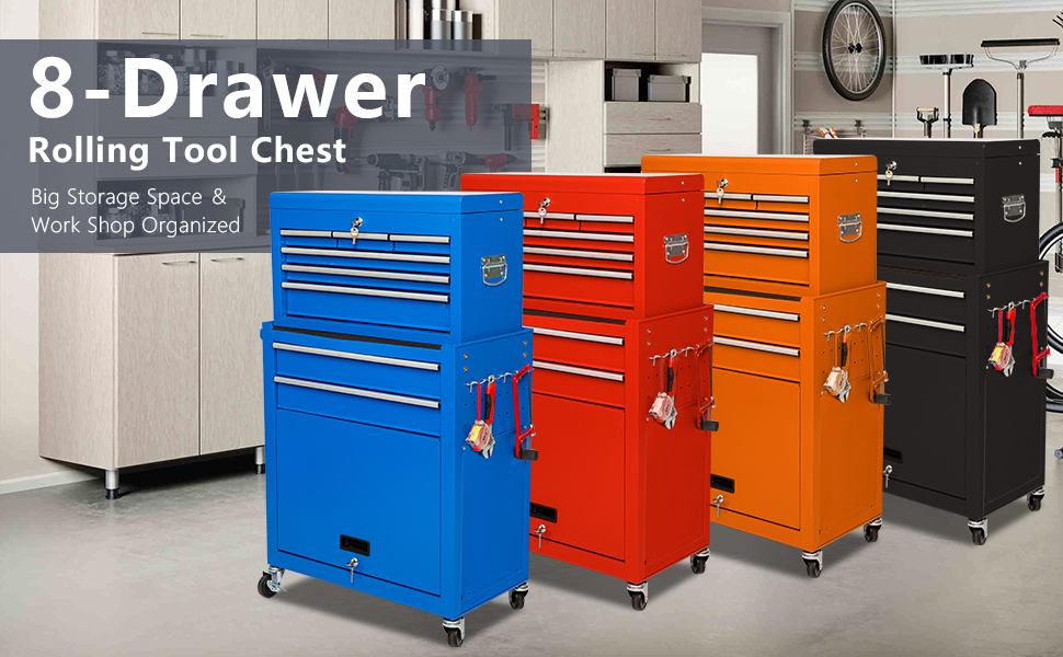 Tool Chests Tool Box Tool Organizer with 8 Sliding Drawers