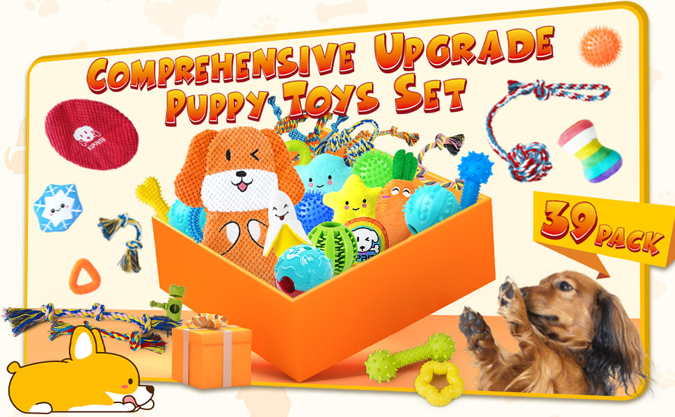 Pet Supplies KIPRITII Puppy Toys for Dog Teething39 Pack Exclusive