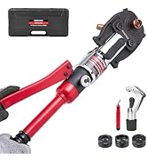 ROGVOC Hydraulic ProPress Tool, Copper Pipe Crimping Tool with 1/2, 3/4, 1 Inch Jaws, Compact Hyd...