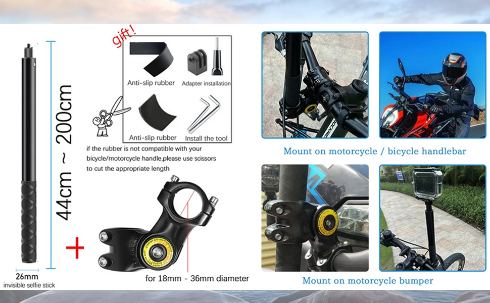 for Ride Tracking Shooting compatible with GoPro Hero Insta360 ONE 