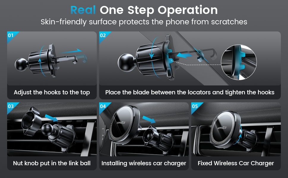 APPS2Car 15W Magsafe Car Charger,Wireless Car Charger for Magsafe Car