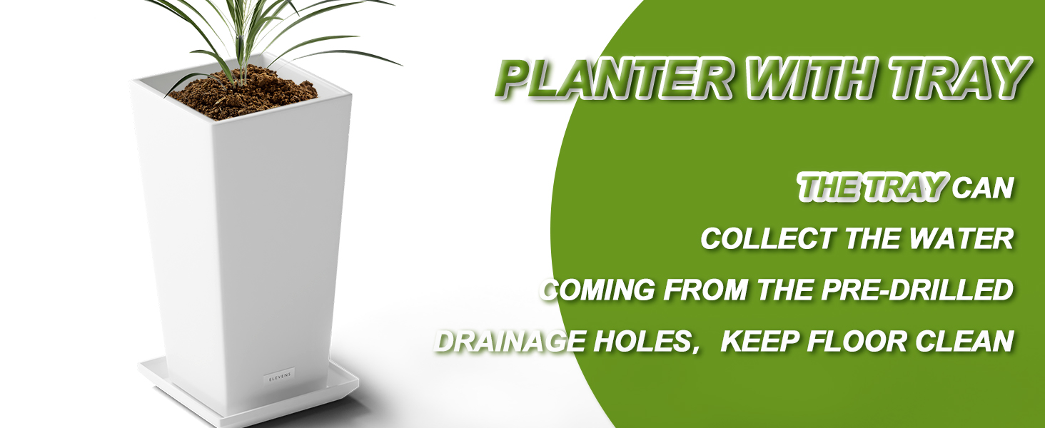 Elevens Outdoor Planter Larger Flower Pots Indoor Taper Garden VShape Tall