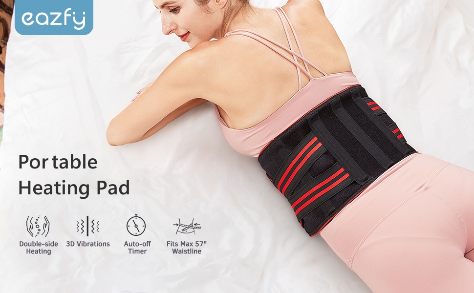 Heating Pad with Massager for Back Pain Relief, Eazfy