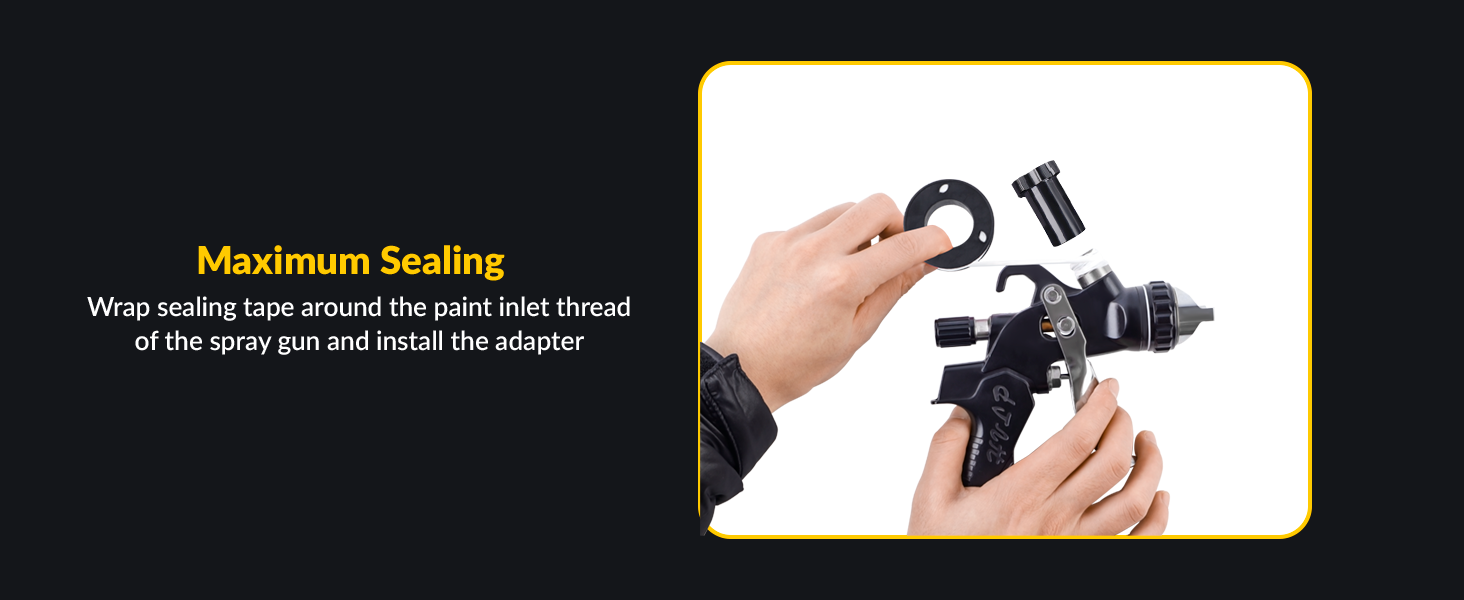 easy-to-use disposable paint gun cups with PTFE tape