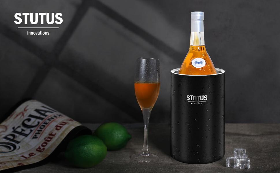 Wine Chiller Bucket, STUTUS Stainless Steel Double Wall