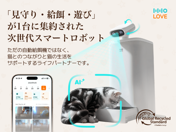 Amazon | HHOLOVE O SITTER 猫用スマート見守りロボット 自動