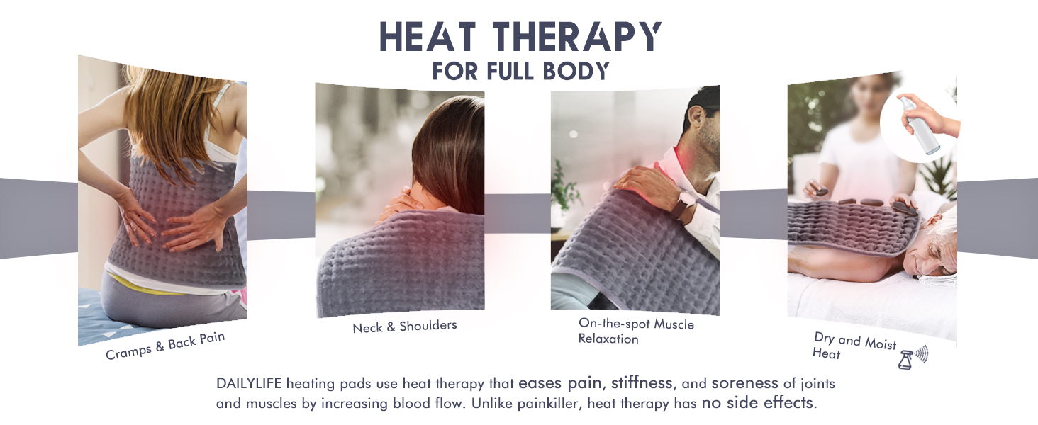 DAILYLIFE Heating Pad, Electric Heating Pads with Handles