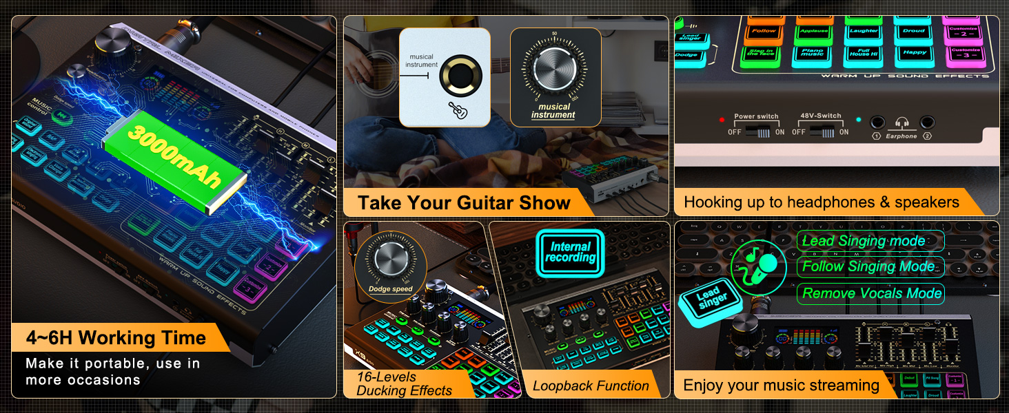 XLR audio mixer board