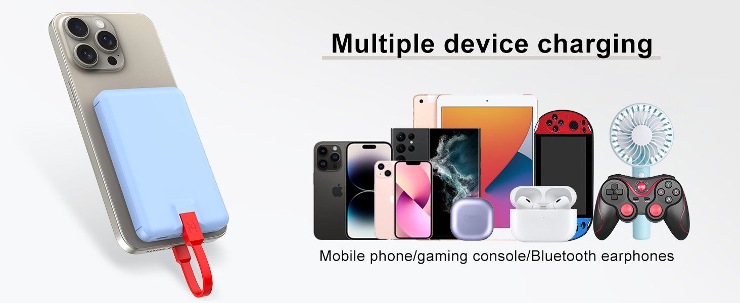 Portable Charger with Built in Cable