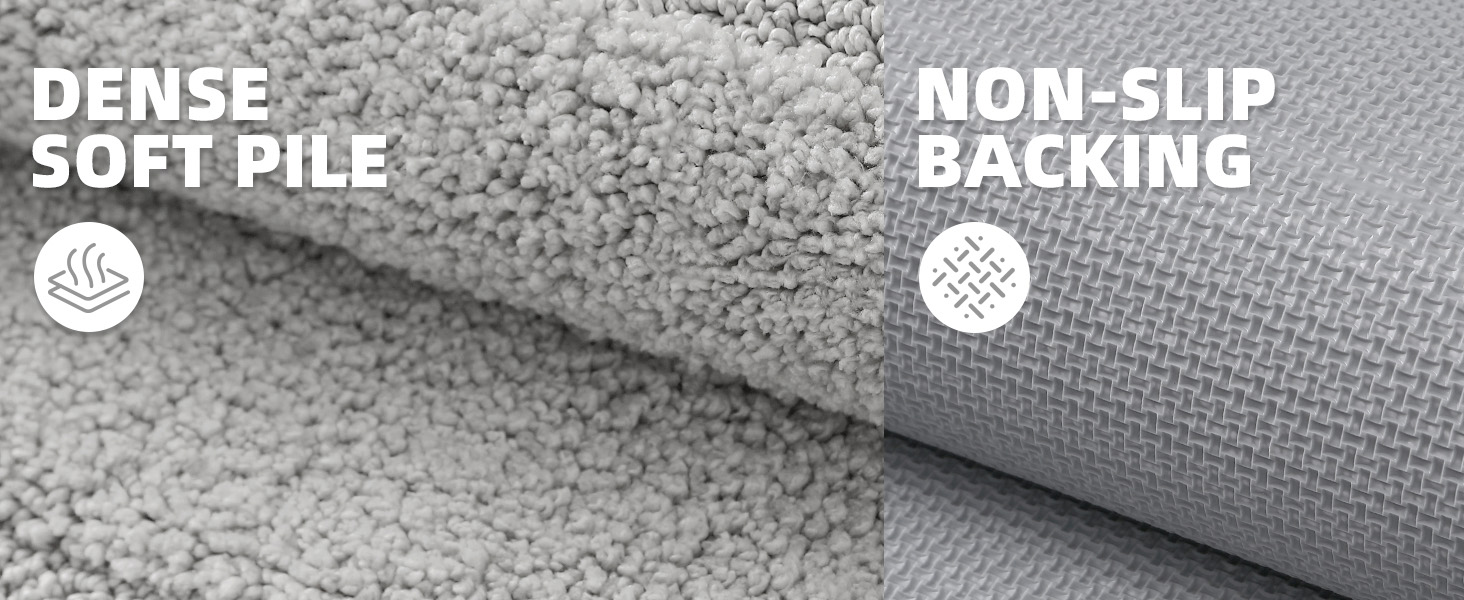 Color&Geometry Light Grey Bath Mat 24"x43", Large Non Slip