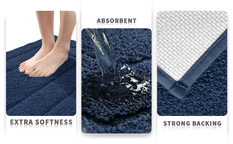 DEXI Bath Mat 40 x 60 cm,NonSlip Bathroom Mat MachineWashable,Ultra