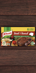 Knorr Broth Mix Bouillon Cubes Beef add rich beef flavour.